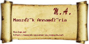Maszák Annamária névjegykártya